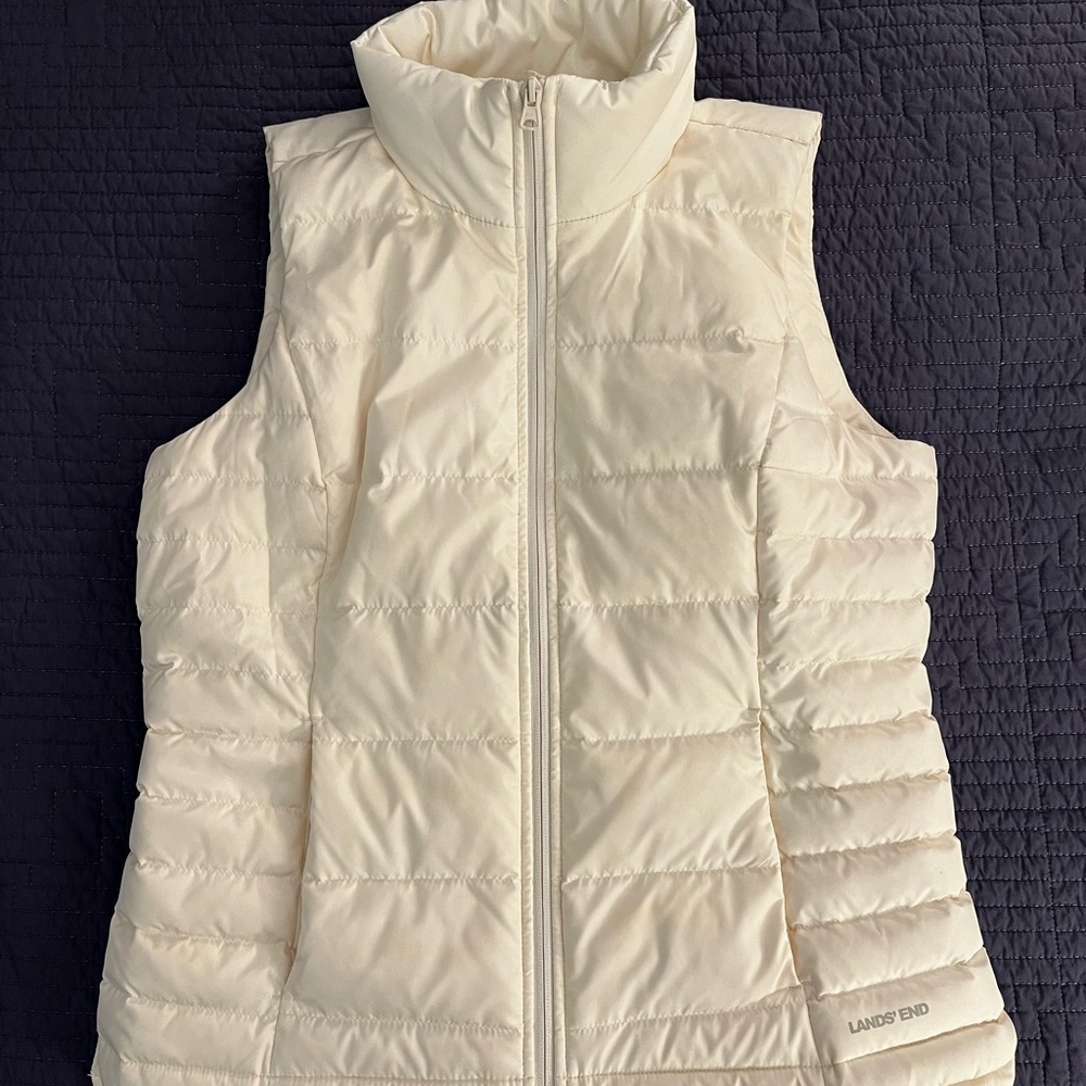 Lands' End Women's Off-White Puffer Vest